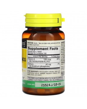 Mason Natural, витамин К2, 100 мкг, 100 таблеток